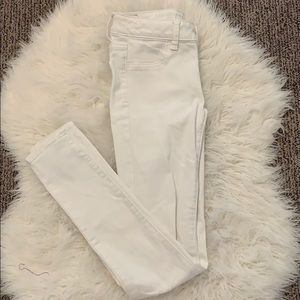 American Eagle White Ripped Skinny Jeans